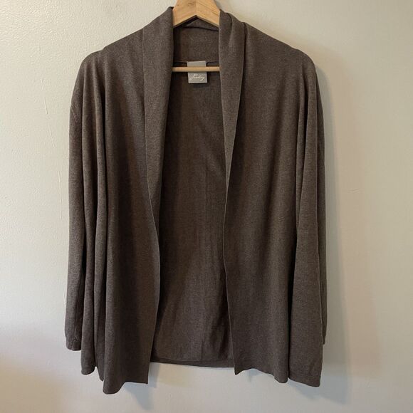 Poetry Open Front Silk Cashmere Cardigan Slit Sides Sz 6 - Picture 1 of 7